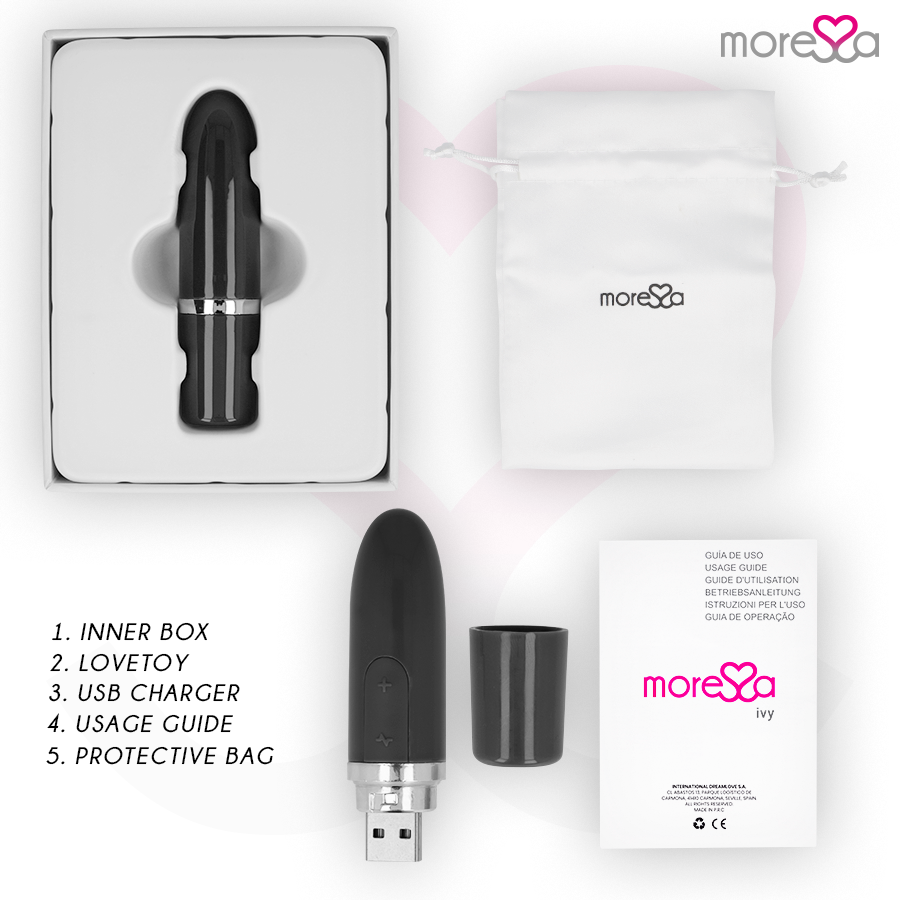 MORESSA - VIBRADOR ESTIMULADOR DE VIAJE IVY NEGRO