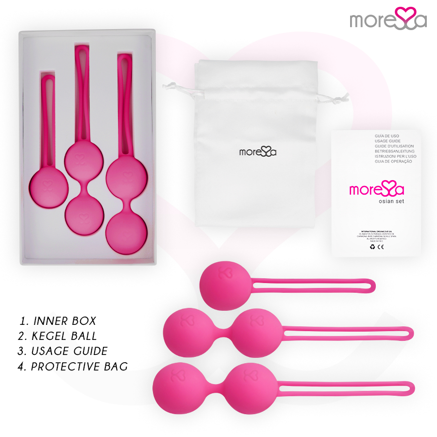 MORESSA - SET OSIAN SILICONA PREMIUM ROSA (Osian Uno - 51 g | Osian Dos - 101 g | Osian Tres 85 g)