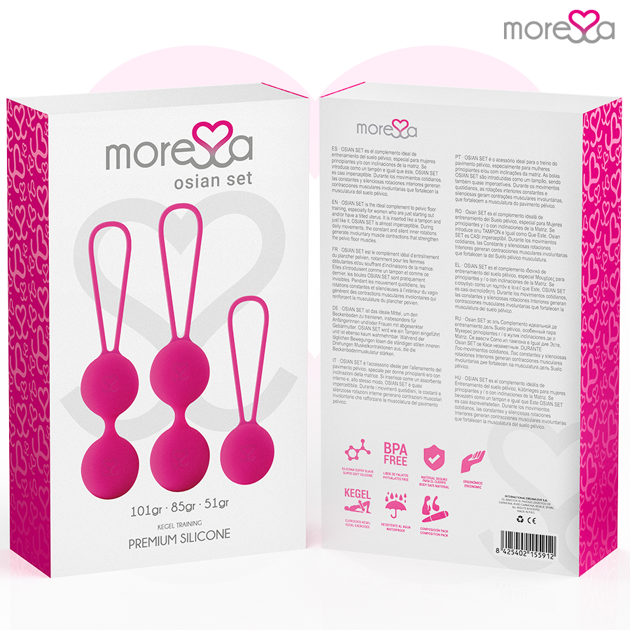 MORESSA - SET OSIAN SILICONA PREMIUM ROSA (Osian Uno - 51 g | Osian Dos - 101 g | Osian Tres 85 g)