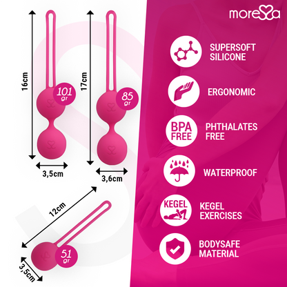 MORESSA - SET OSIAN SILICONA PREMIUM ROSA (Osian Uno - 51 g | Osian Dos - 101 g | Osian Tres 85 g)