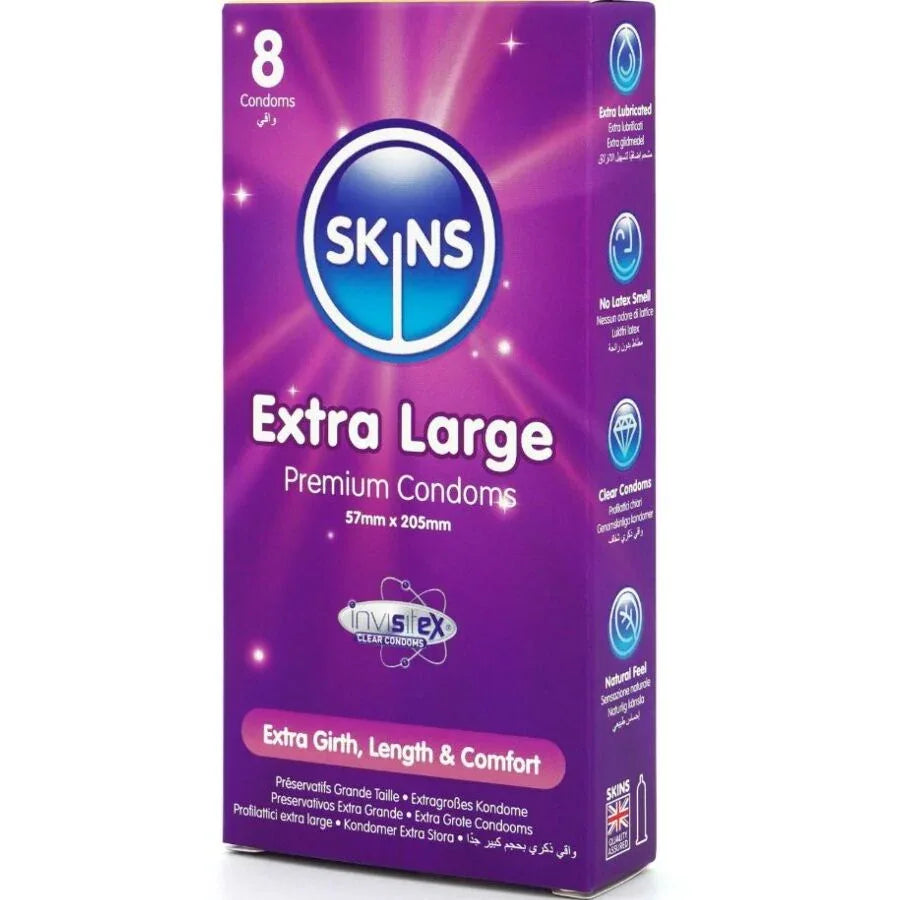 Skins – Pack de 8 Préservatifs Extra Larges Premium