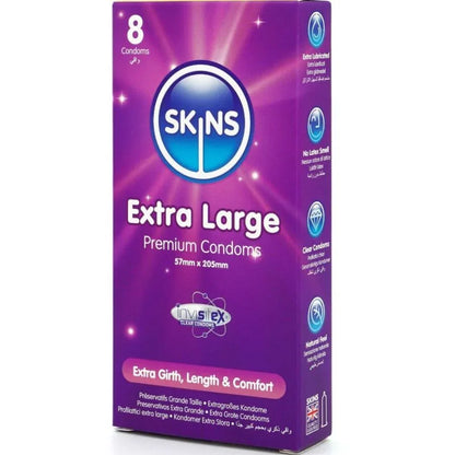 Skins – Pack de 8 Préservatifs Extra Larges Premium