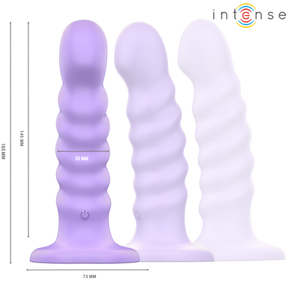 INTENSE - VIBRADOR BRENDA TALLA M DISEÑO ESPIRAL 10 VIBRACIONES CONTROL REMOTO MORADO