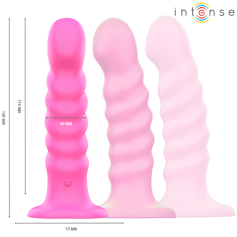 INTENSE - CINDY VIBRADOR TALLA L DISEÑO ESPIRAL 10 VIBRACIONES CONTROL REMOTO ROSA