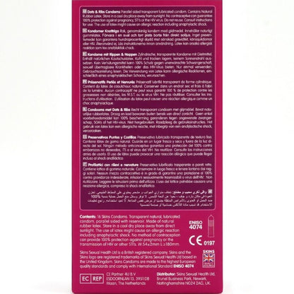 SKINS - PACK DE 16 PRÉSERVATIFS PREMIUM DOTS & RIBS