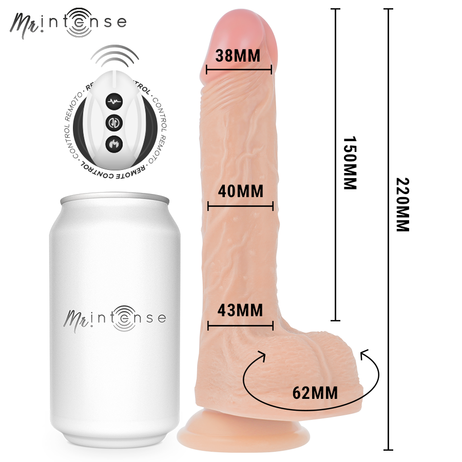Brosnan réaliste multifonctionnel avec vibration télécommande haut / bas 22 cm - ou - 4 cm
