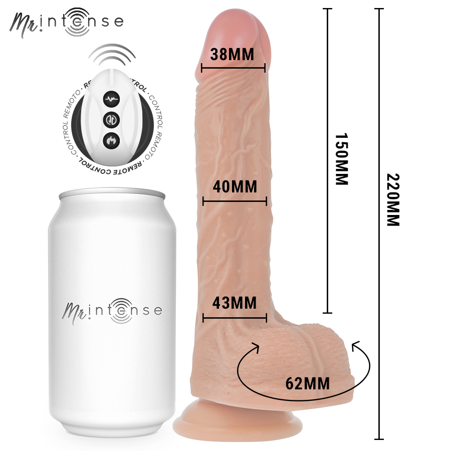 Baldwin réaliste multifonctionnel avec vibration télécommande haut / bas 22 cm - ou - 4 cm