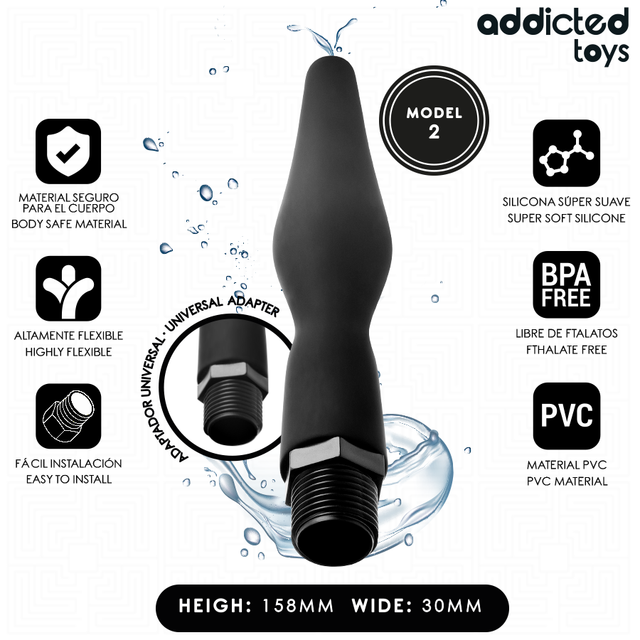 Nettoyeur anal avec adaptateur universel modèle 2 – Addicted Toys