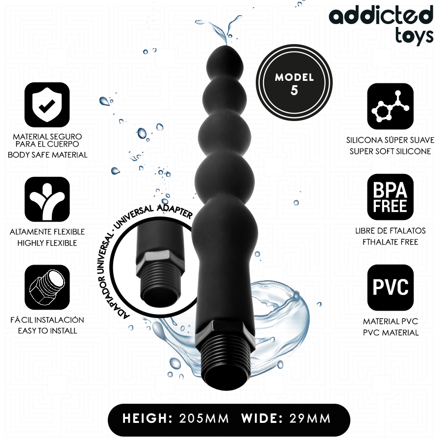 Nettoyeur anal avec adaptateur universel modèle 5 – Addicted Toys