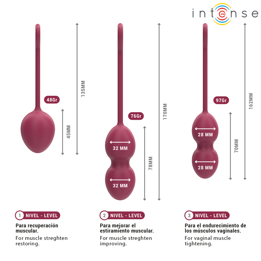 Kit charli kegel ball bourgogne – Intense