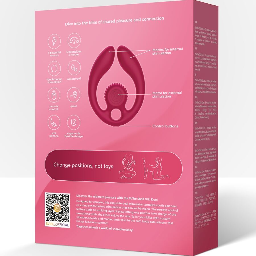 Gizi duo stimulateur pour couples télécommande bourgogne – Snail Vibe