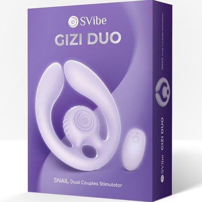 Gizi duo stimulateur pour couples télécommande lilas – Snail Vibe