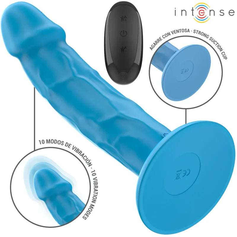 Intense Phoebe Vibrateur Réaliste 10 Vibrations Télécommande Bleu