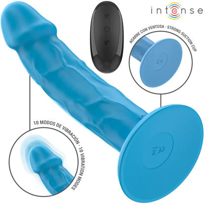 Intense Phoebe Vibrateur Réaliste 10 Vibrations Télécommande Bleu