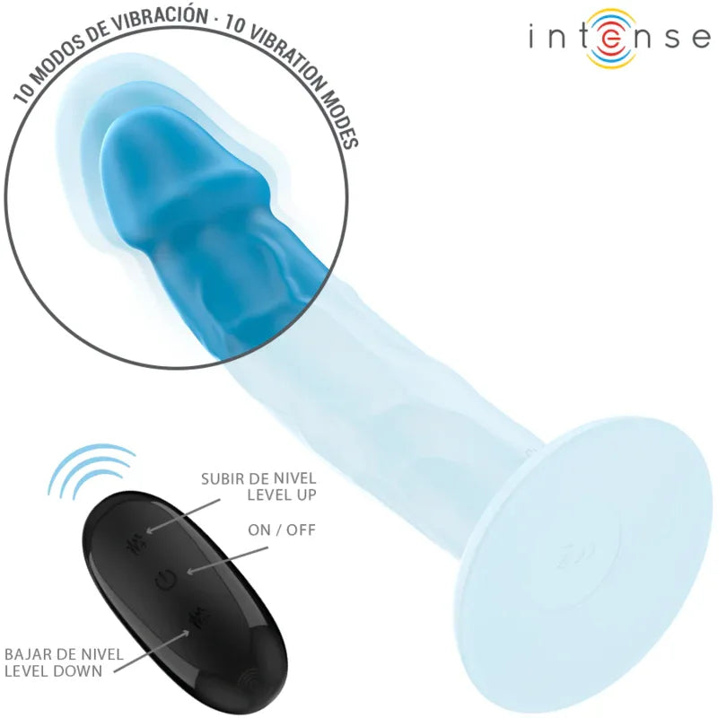 Intense Phoebe Vibrateur Réaliste 10 Vibrations Télécommande Bleu