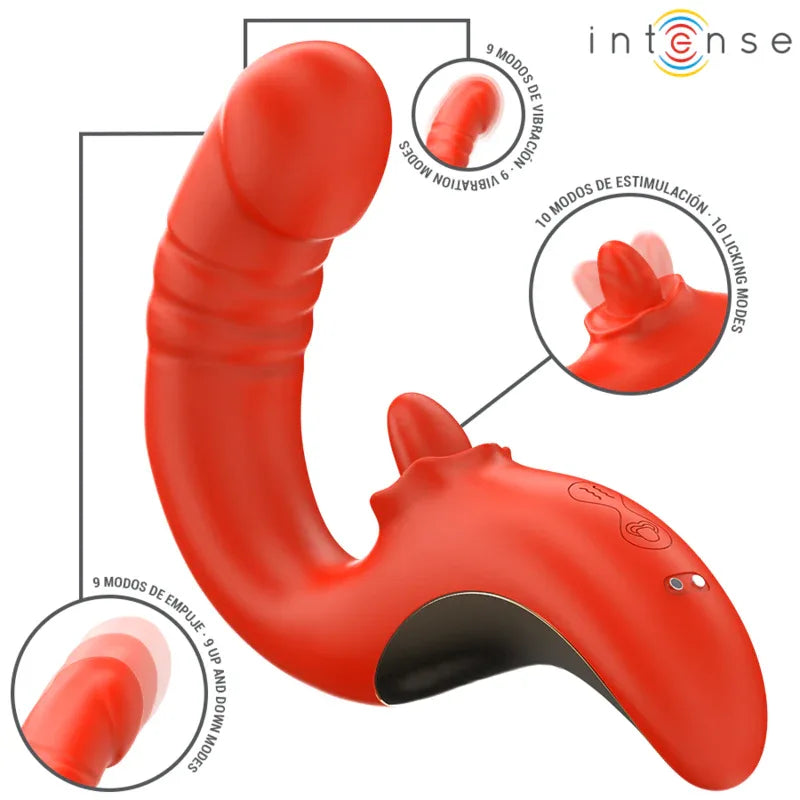 Intense Vibrateur et Stimulateur Paulina en Forme de U Rouge