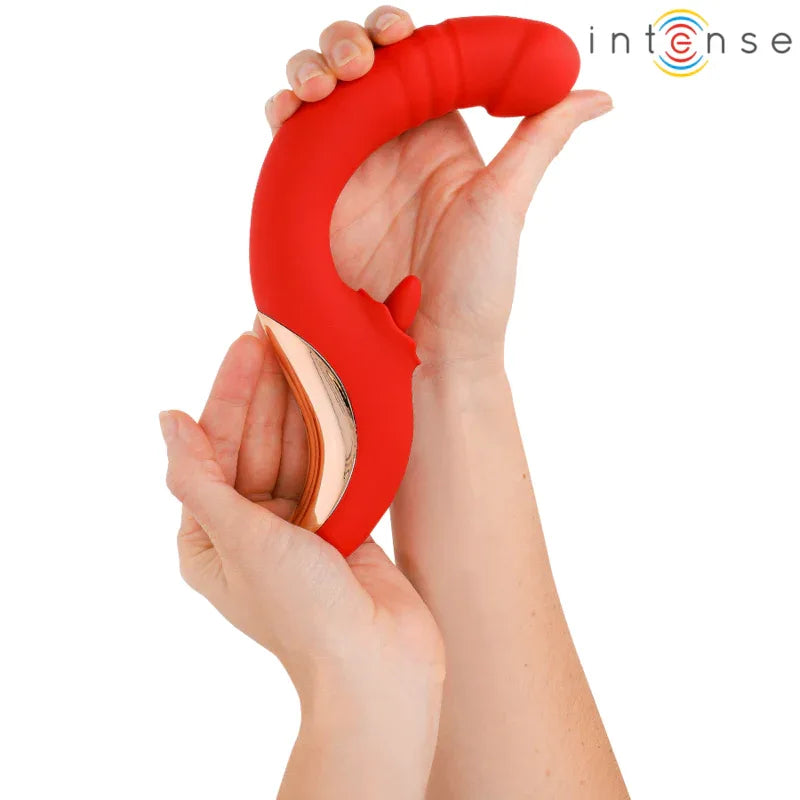 Intense Vibrateur et Stimulateur Paulina en Forme de U Rouge