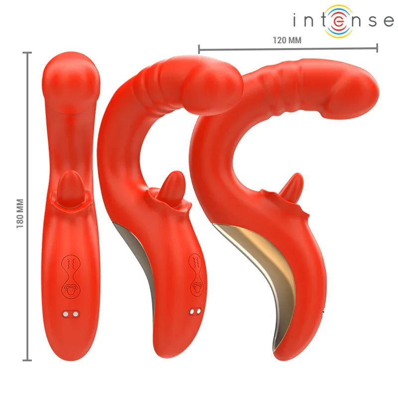 Intense Vibrateur et Stimulateur Paulina en Forme de U Rouge