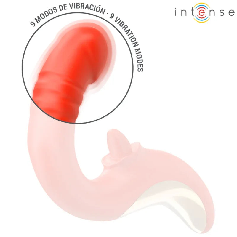 Intense Vibrateur et Stimulateur Paulina en Forme de U Rouge