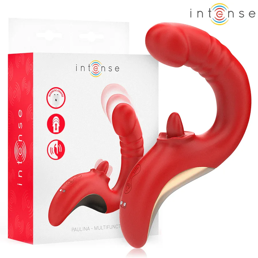 Intense Vibrateur et Stimulateur Paulina en Forme de U Rouge