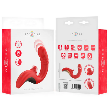 Intense Vibrateur et Stimulateur Paulina en Forme de U Rouge