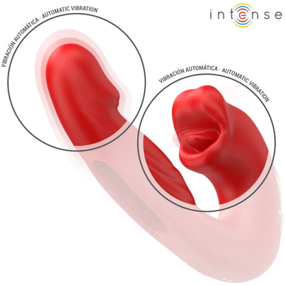Intense Nathy Double Vibrateur avec Bouche Stimulante Multifonction Rouge