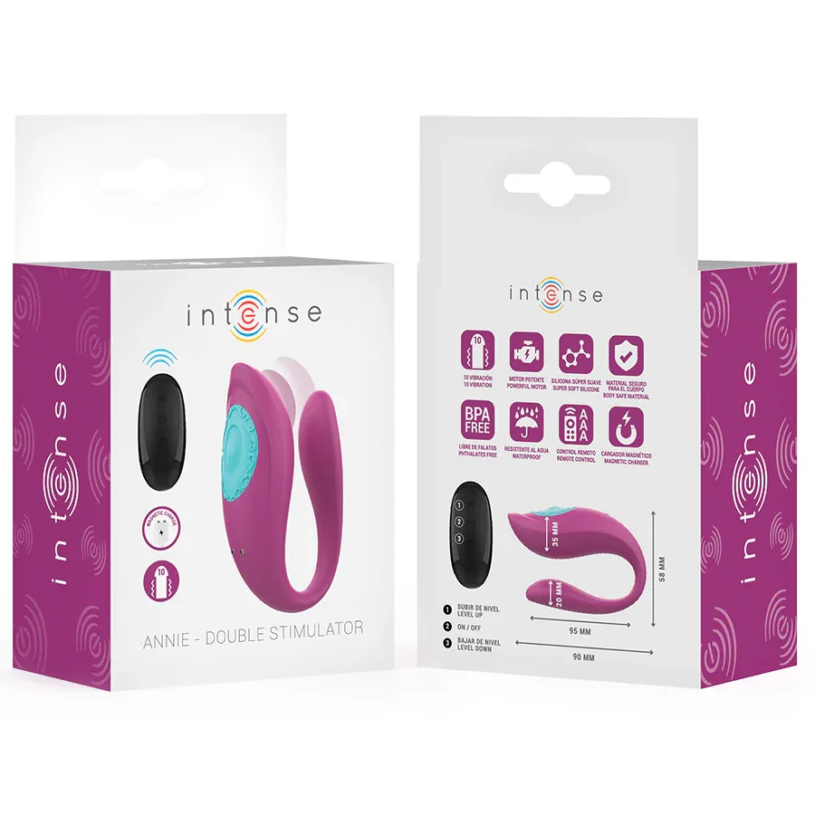 Intense Annie Vibrateur et Stimulateur en U Violet Télécommande