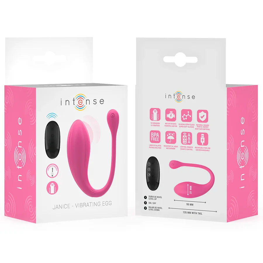 Intense Janice U Vibrateur Double Stimulation 10 Vibrations Rose Télécommande
