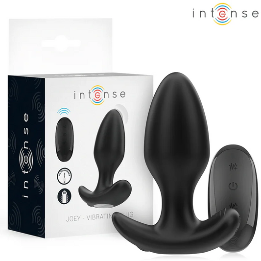Intense Joey Anal Plug 10 Vibrations Noir Télécommande