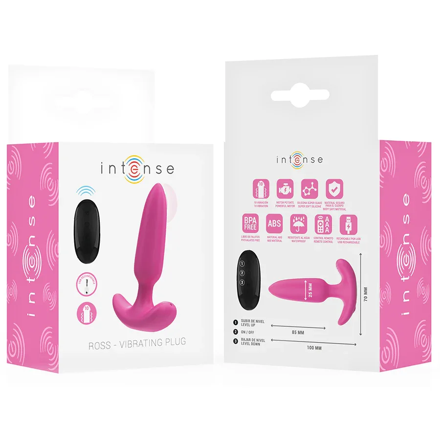 Intense Ross Anal Plug 10 Vibrations Rose Télécommande