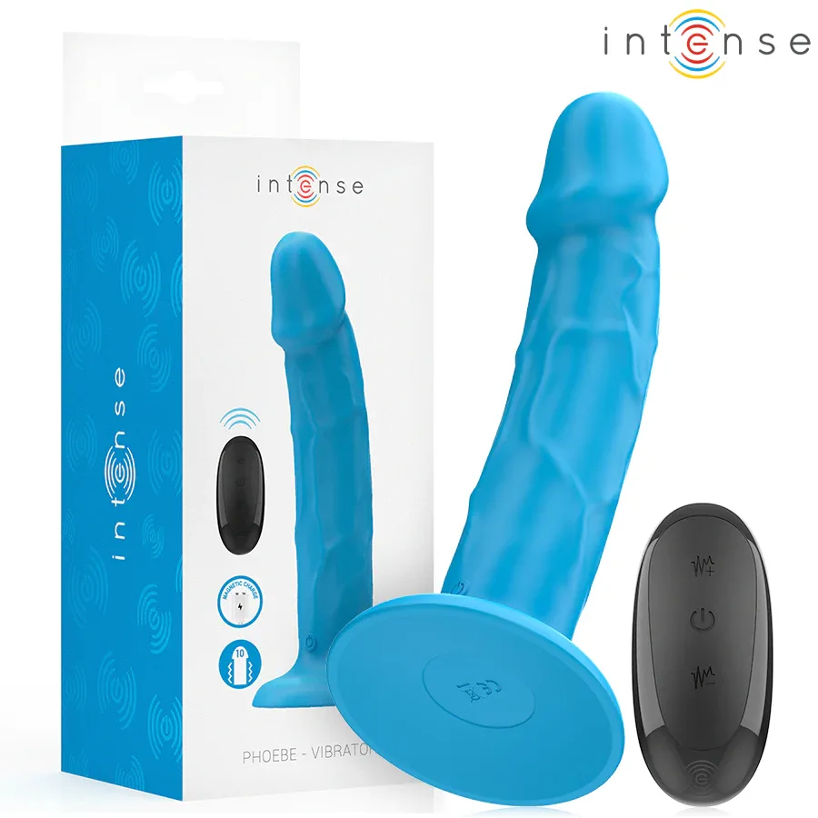 Intense Phoebe Vibrateur Réaliste 10 Vibrations Télécommande Bleu