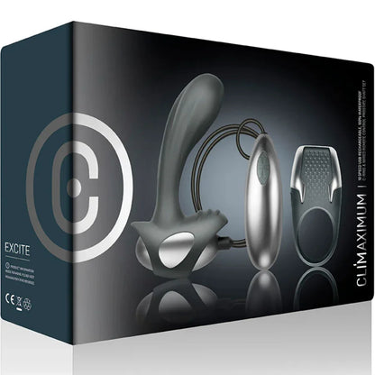 Climaximum – Kit Excite Anneau Pénitentiaire + Masseur de Prostate à Fil