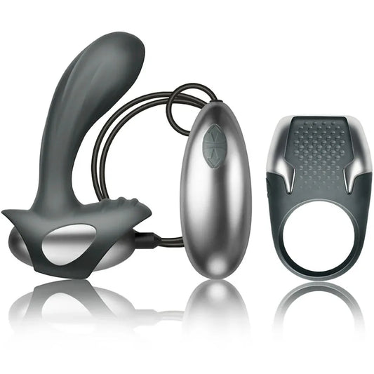 Climaximum – Kit Excite Anneau Pénitentiaire + Masseur de Prostate à Fil