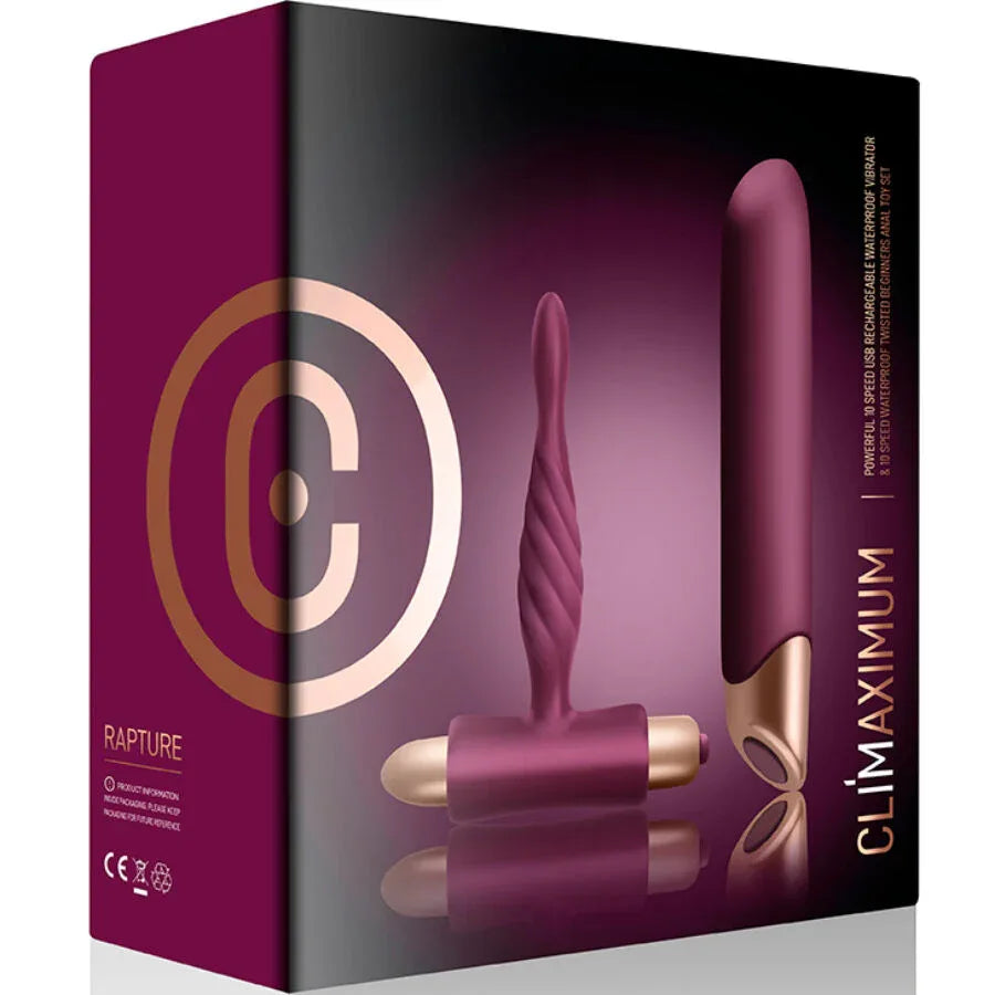 Climaximum – Kit Rapture Vibrateur Classique + Plug Anal Débutant