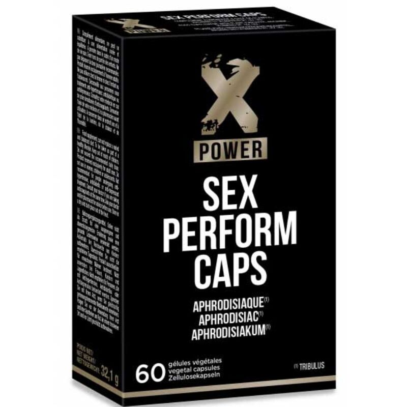 Boîte de XPOWER - SEX PERFORM 60 capsules pour améliorer la performance sexuelle et la vitalité masculine, complément alimentaire naturel pour hommes
