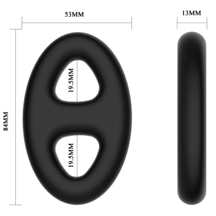 Crazy Bull – Bague en Silicone Double Ovale