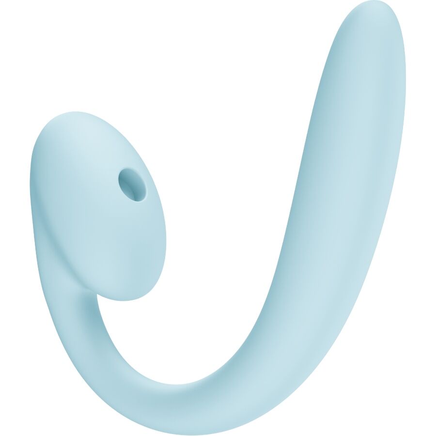 Vibrateur à double impulsion d'air crescendo inserable bleu glacé – Fun Factory