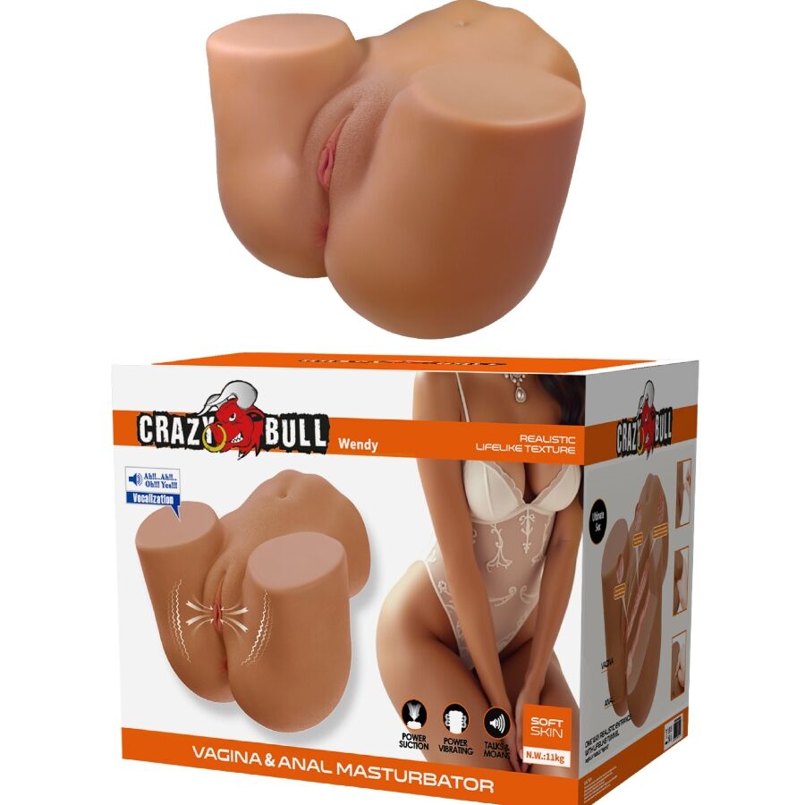 Wendy vibrateur et suçon féminin réaliste avec son 11 kg – Crazy Bull