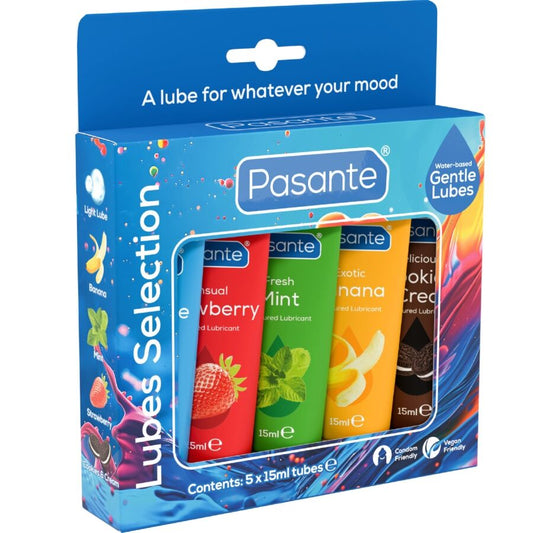 Pack lubrifiants saveurs assorties 5 unités x 15 ml – Pasante