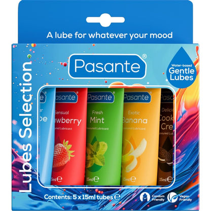 Pack lubrifiants saveurs assorties 5 unités x 15 ml – Pasante