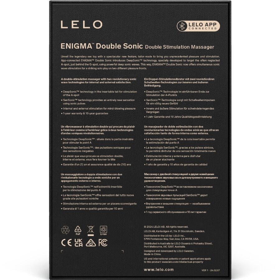 Enigma double vibrateur sonic point g noir – Lelo