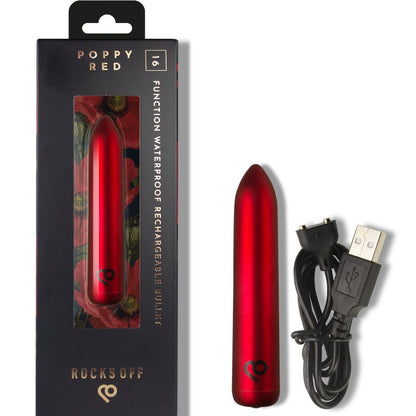 Vibrateur balle vibrante rechargeable rouge coquelicot – Rocks-Off