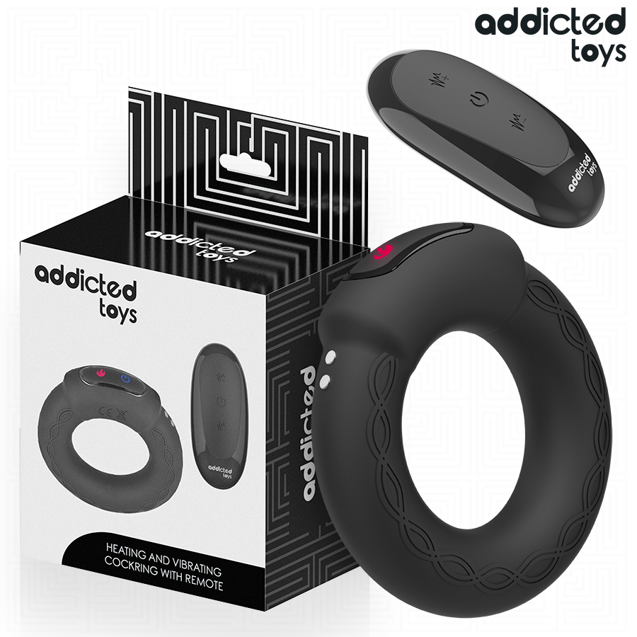 Vibrateur anneau pénitentiaire vibrant à effet chauffant avec télécommande – Addicted Toys