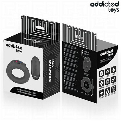 Vibrateur anneau pénitentiaire vibrant à effet chauffant avec télécommande – Addicted Toys