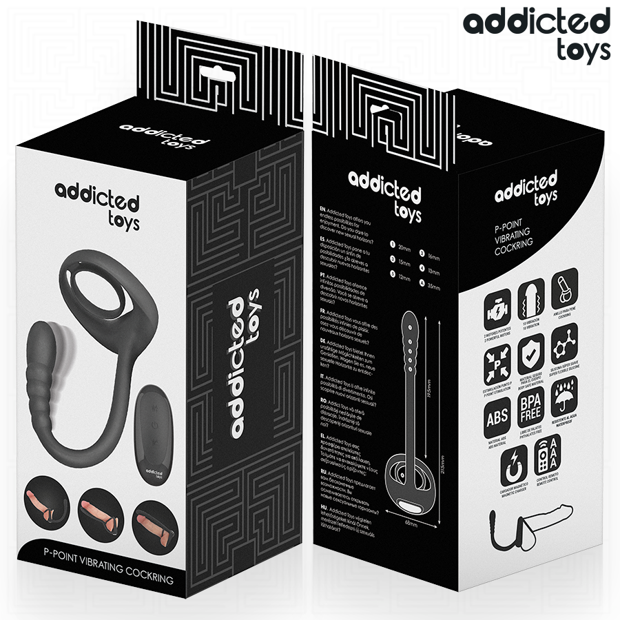 Vibrateur anneau pénitentiaire vibrant pour point p avec télécommande – Addicted Toys