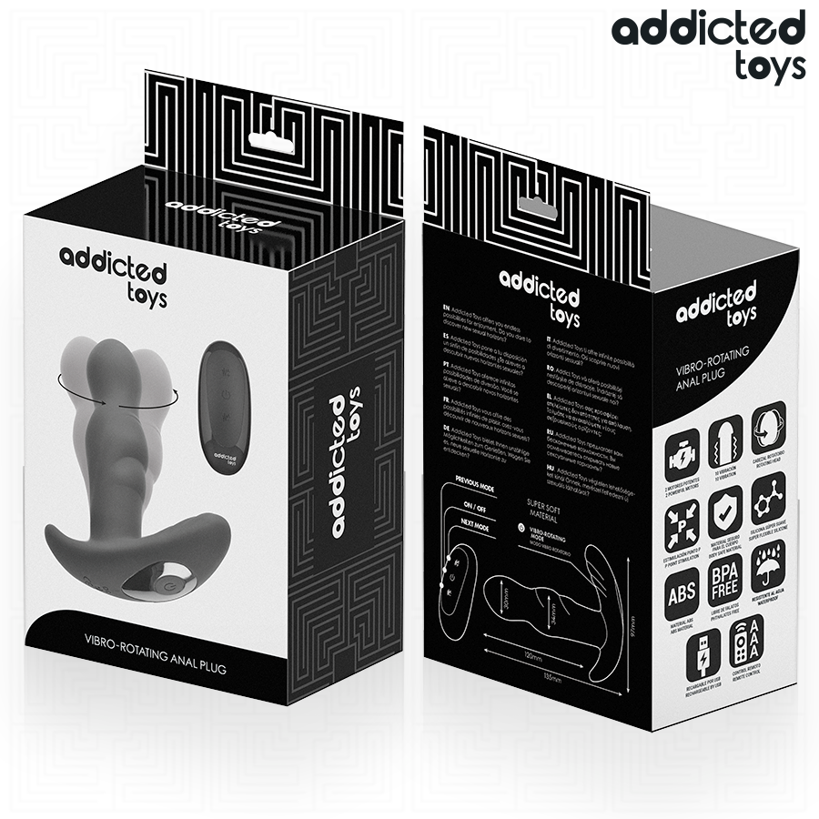 Vibrateur plug anal vibrant et rotatif avec télécommande – Addicted Toys