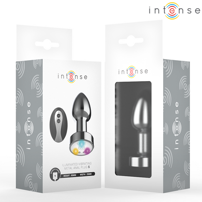 Vibrateur plug anal vibrant en métal avec lumières LED et télécommande – Intense
