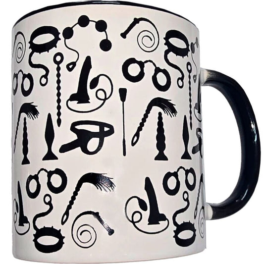 Tasse bondage blanc avec anse noir 370 ml – Diablo Picante