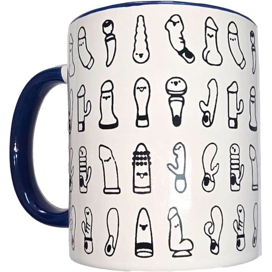 Vibrateur tasse vibrante blanc avec anse bleue 370 ml – Diablo Picante