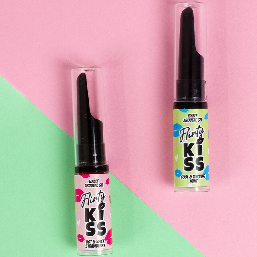 Gels coquins baisers avec effets de sexe oral fraise & menthe 2 x 8 gr – Secretplay